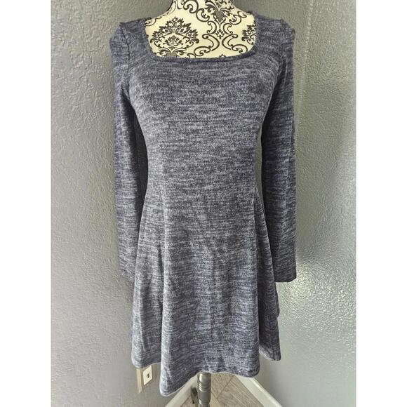 Speechless Dresses & Skirts - Woman's Speechless Long Sleeve Blue & Gray Dress Size Medium Fit & Flare